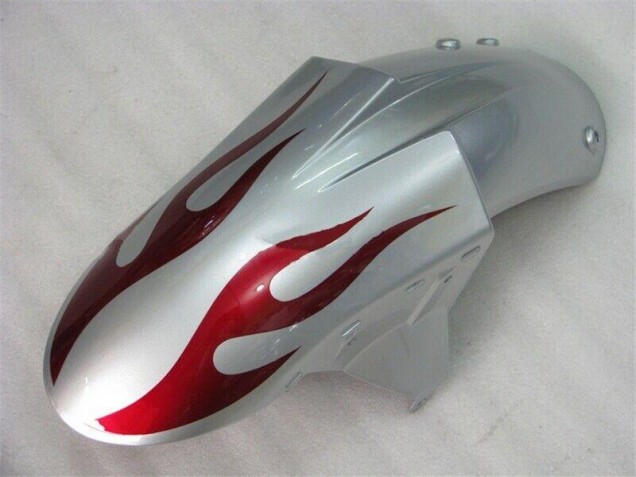 Argento Rosso Fiammas Carene Moto Kawasaki ZX6R 05-06 Argento Rosso Fiammas Carene Moto Kawasaki ZX6R 05-06