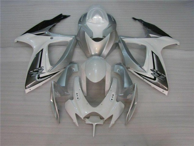 Bianco Argento Kit Carenatura Moto Completa Suzuki GSXR 600 / 750 K6 06-07 Bianco Argento Kit Carenatura Moto Completa Suzuki GSXR 600 / 750 K6 06-07