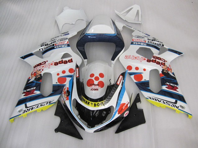 Bianco Blu Dark Dog Carene Moto Suzuki GSXR 600 K1 K2 K3 01-03 Bianco Blu Dark Dog Carene Moto Suzuki GSXR 600 K1 K2 K3 01-03