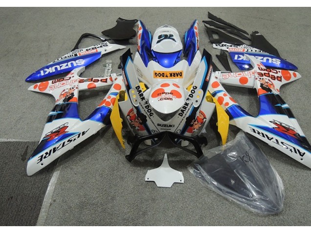 Bianco Blu Dark Dog Carene Moto Suzuki GSXR 600 K8 08-10 Bianco Blu Dark Dog Carene Moto Suzuki GSXR 600 K8 08-10