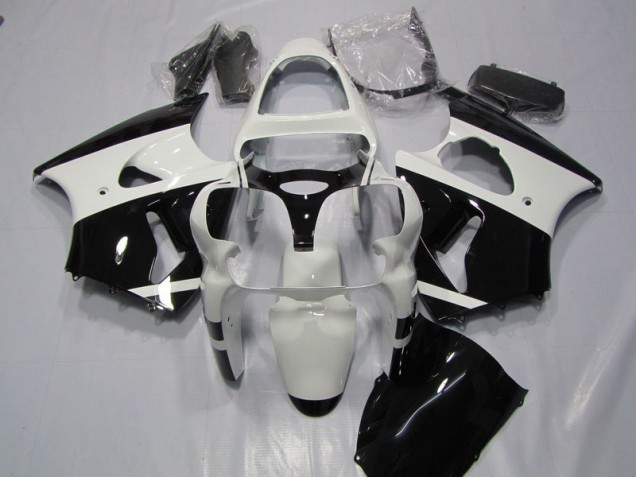 Bianco Nero Carene Moto Kawasaki ZX6R 00-02 Bianco Nero Carene Moto Kawasaki ZX6R 00-02