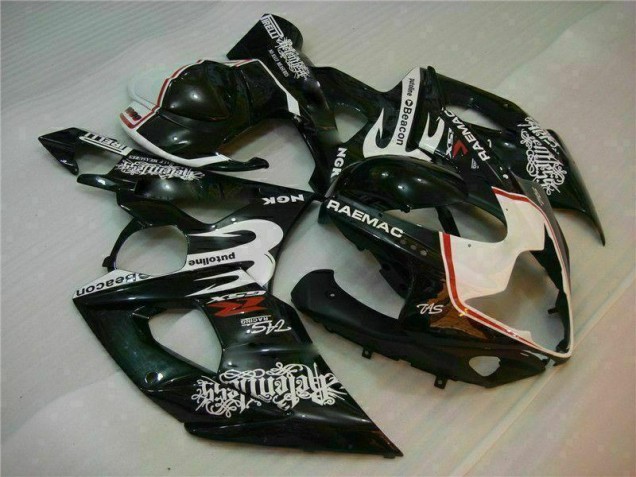 Bianco Nero Kit Carene Moto Suzuki GSXR 1000 K5 05-06 Bianco Nero Kit Carene Moto Suzuki GSXR 1000 K5 05-06