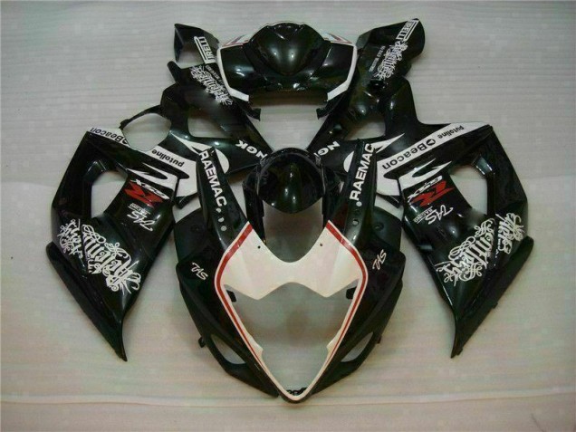 Bianco Nero Kit Carene Moto Suzuki GSXR 1000 K5 05-06 Bianco Nero Kit Carene Moto Suzuki GSXR 1000 K5 05-06