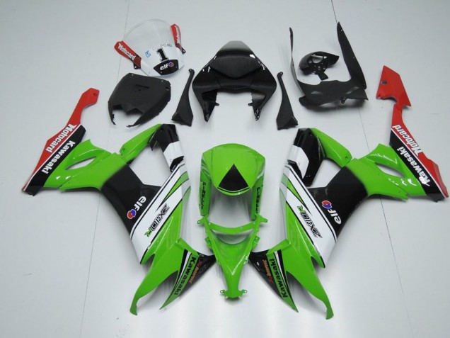Bianco Nero & Verde Carene Moto Kawasaki ZX10R 08-10 Bianco Nero & Verde Carene Moto Kawasaki ZX10R 08-10