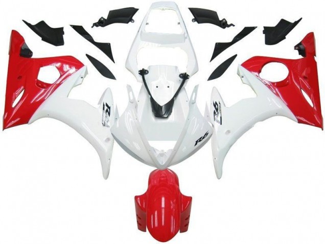 Bianco Rosso Carene Moto Yamaha R6 03-05 Bianco Rosso Carene Moto Yamaha R6 03-05