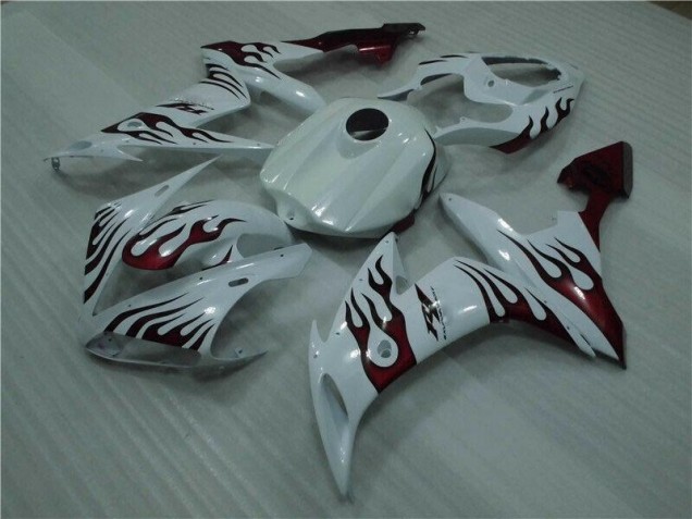 Bianco Rosso Fiamma Carene Moto Yamaha R1 04-06 Bianco Rosso Fiamma Carene Moto Yamaha R1 04-06