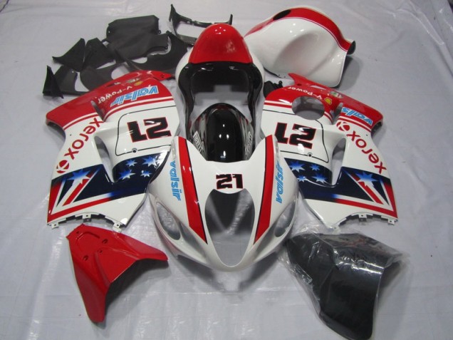 Bianco Rosso Xerox 21 Carene Moto Suzuki GSXR 1300 Hayabusa 96-07 Bianco Rosso Xerox 21 Carene Moto Suzuki GSXR 1300 Hayabusa 96-07