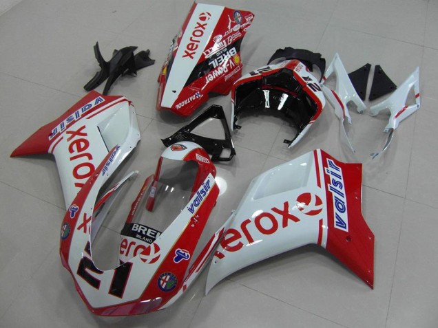 Bianco Rosso Xerox ABS Kit Carenatura Moto Ducati 848 1098 1198 07-14 Bianco Rosso Xerox ABS Kit Carenatura Moto Ducati 848 1098 1198 07-14