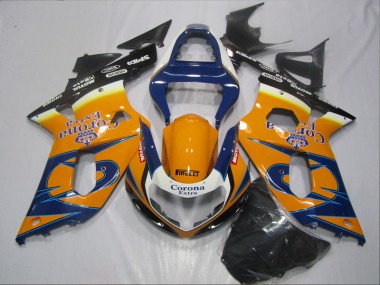 Blu Arancia Corona Extra Carene Moto Suzuki GSXR 600 K1 K2 K3 01-03