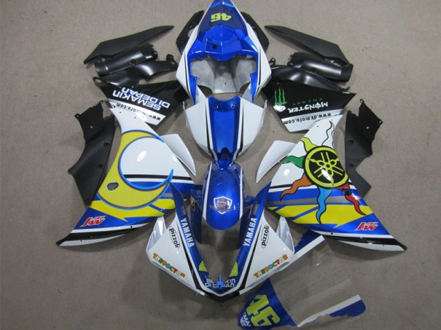 Blu Bianco Giallo 46 Carene Moto Yamaha R1 12-14 Blu Bianco Giallo 46 Carene Moto Yamaha R1 12-14