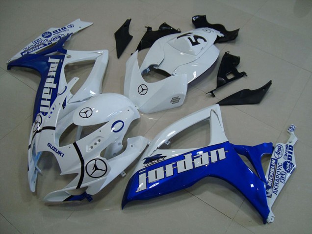 Blu Bianco Jordan Carene Moto Suzuki GSXR 750 K6 06-07 Blu Bianco Jordan Carene Moto Suzuki GSXR 750 K6 06-07