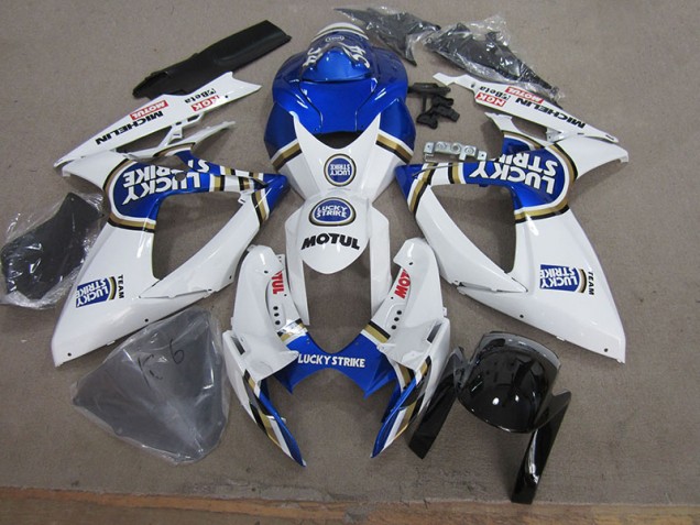 Blu Bianco Lucky Strike Motul Carene Moto Suzuki GSXR 750 K6 06-07 Blu Bianco Lucky Strike Motul Carene Moto Suzuki GSXR 750 K6 06-07
