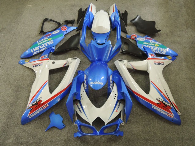 Blu Bianco con Decalcomanie Carene Moto Suzuki GSXR 600 K8 08-10 Blu Bianco con Decalcomanie Carene Moto Suzuki GSXR 600 K8 08-10