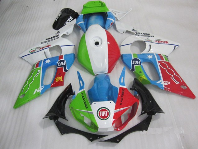 Blu Rosso Fiat Kastinee Carene Moto Yamaha R6 98-02 Blu Rosso Fiat Kastinee Carene Moto Yamaha R6 98-02
