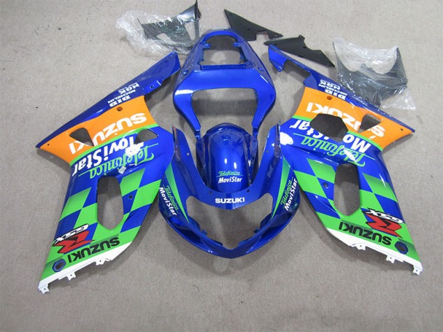Blu Verde Telefumia Movistar Carene Moto Suzuki GSXR 600 K1 K2 K3 01-03