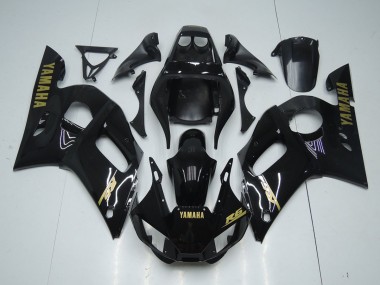 Lucido Nero Oro Adesivo Carene Moto Yamaha R6 98-02