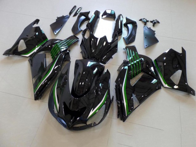 Lucido Nero con Verde Line Carene Moto Kawasaki ZX14R ZZR 1400 06-11 Lucido Nero con Verde Line Carene Moto Kawasaki ZX14R ZZR 1400 06-11
