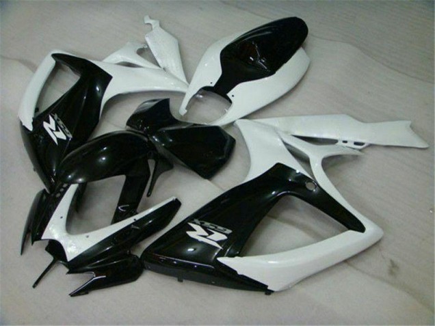 Nero Bianco Carene Moto Suzuki GSXR 600 / 750 K6 06-07 Nero Bianco Carene Moto Suzuki GSXR 600 / 750 K6 06-07