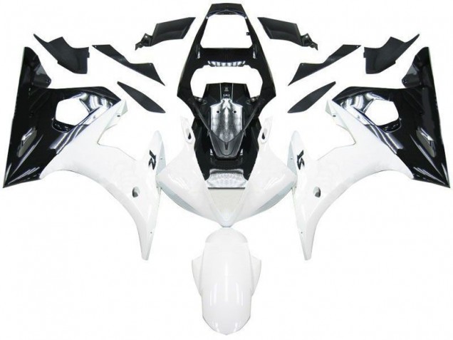 Nero Bianco Carene Moto Yamaha R6 03-05 Nero Bianco Carene Moto Yamaha R6 03-05