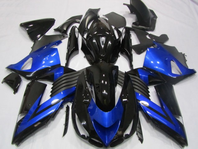 Nero Blu Carene Moto Kawasaki ZX14R ZZR 1400 06-11 Nero Blu Carene Moto Kawasaki ZX14R ZZR 1400 06-11