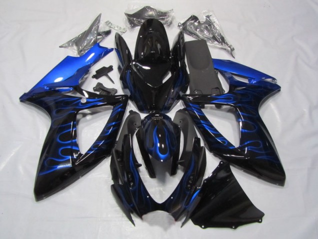 Nero Blu Fiamma Carene Moto Suzuki GSXR 750 K6 06-07 Nero Blu Fiamma Carene Moto Suzuki GSXR 750 K6 06-07