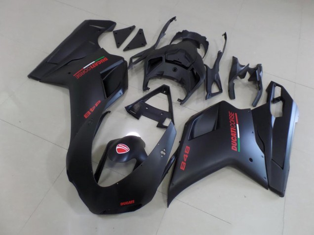 Nero Opaco Rosso Adesivo Carene Moto Ducati 848 1098 1198 07-14 Nero Opaco Rosso Adesivo Carene Moto Ducati 848 1098 1198 07-14