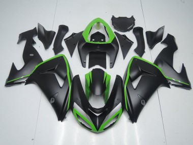 Nero Opaco con Verde Line Carene Moto Kawasaki ZX10R 06-07