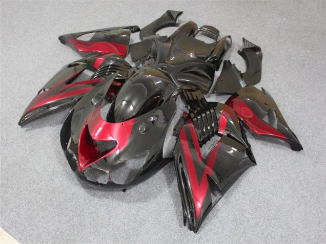 Nero Rosso ABS Moto Plastica & Moto Carena Kawasaki ZX14R ZZR 1400 06-11 Nero Rosso ABS Moto Plastica & Moto Carena Kawasaki ZX14R ZZR 1400 06-11