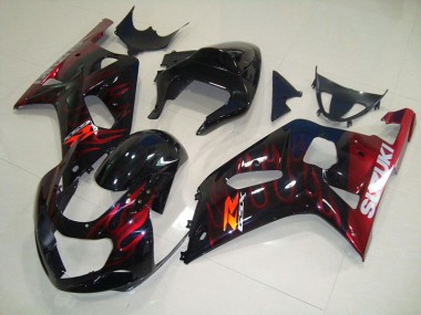 Nero Rosso Fiamma Carene Moto Suzuki GSXR 750 K1 K2 K3 01-03