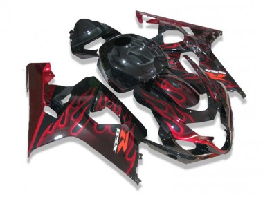 Nero Rosso Fiammas Carene Moto Suzuki GSXR 600 / 750 K4 04-05