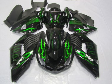 Nero Verde Fiamma Ninja Carene Moto Kawasaki ZX14R ZZR 1400 06-11