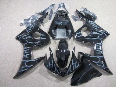 Nero con Fiamma Carene Moto Yamaha R6 03-05