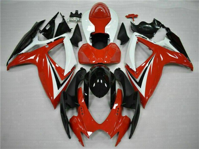 Rosso Bianco ABS Moto Plastica & Moto Carena Suzuki GSXR 600 / 750 K6 06-07 Rosso Bianco ABS Moto Plastica & Moto Carena Suzuki GSXR 600 / 750 K6 06-07