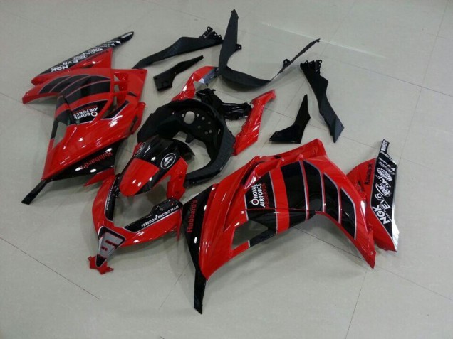 Rosso Nero Airforce Carene Moto Kawasaki ZX 300R 13-16 Rosso Nero Airforce Carene Moto Kawasaki ZX 300R 13-16