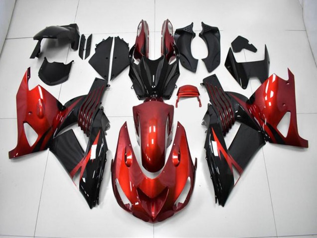 Rosso Nero Carene Moto Kawasaki ZX14R ZZR 1400 06-11 Rosso Nero Carene Moto Kawasaki ZX14R ZZR 1400 06-11