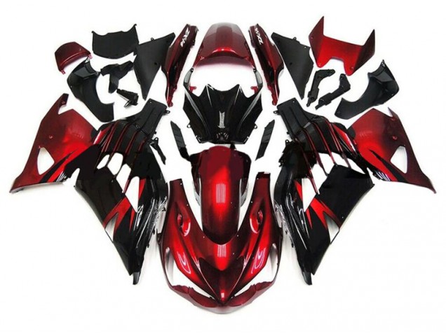 Rosso Nero Carene Moto Kawasaki ZX14R ZZR 1400 12-21 Rosso Nero Carene Moto Kawasaki ZX14R ZZR 1400 12-21