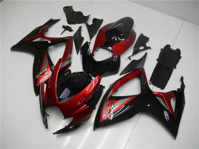 Rosso Nero Kit Carenatura Iniezione Suzuki GSXR 600 / 750 K6 06-07 Rosso Nero Kit Carenatura Iniezione Suzuki GSXR 600 / 750 K6 06-07