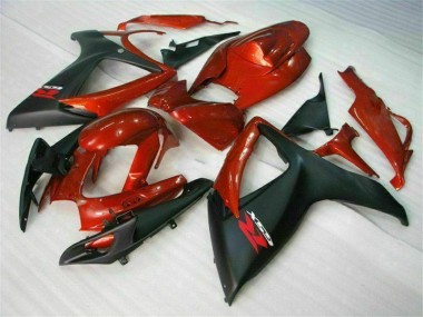 Rosso Nero Kit Carenatura Moto Iniezione Suzuki GSXR 600 / 750 K6 06-07