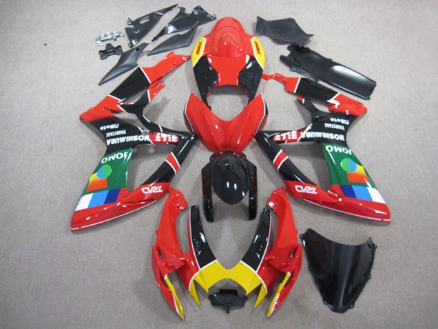 Rosso Nero Verde Carene Moto Suzuki GSXR 750 K6 06-07 Rosso Nero Verde Carene Moto Suzuki GSXR 750 K6 06-07