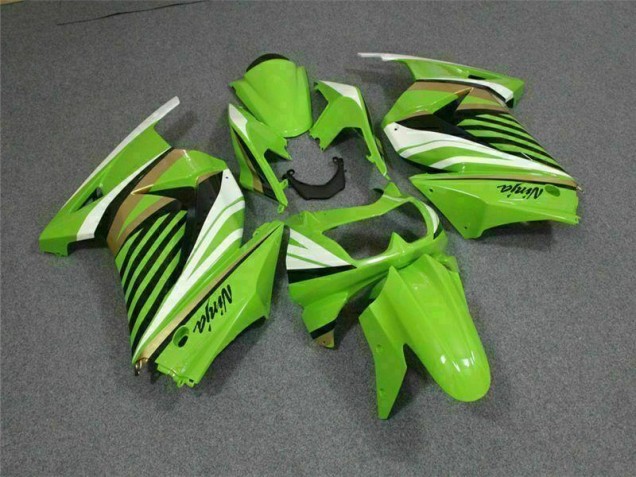 Verde Bianco Nero Ninja Carene Moto Kawasaki EX250 08-12 Verde Bianco Nero Ninja Carene Moto Kawasaki EX250 08-12