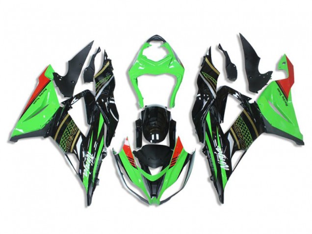 Verde Nero Kits Carenatura Moto Completa Kawasaki ZX6R 13-18