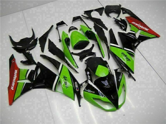Verde Nero Rosso Carene Moto Kawasaki ZX6R 09-12 Verde Nero Rosso Carene Moto Kawasaki ZX6R 09-12